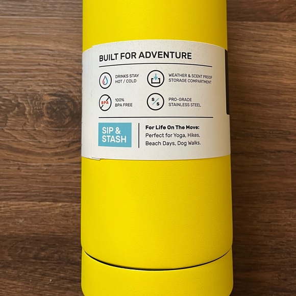 Bindle Sip & Stash Storage Water Bottle Stainless Steel 24 oz Yellow Dual-Walled - Picture 6 of 9